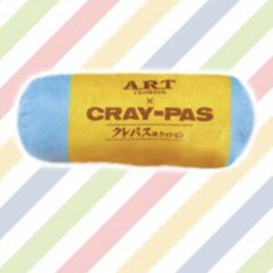 New Rare Sakura Cray-Pas Blue Color Big Crayon Plush / Cushion Japan Toreba